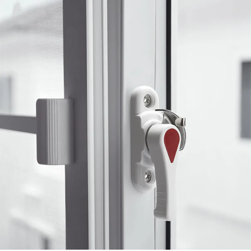 

Plastic+Zinc Alloy Door Window lock Anti-theft Security Handle Sliding Type Crescent Bidirectional Locks hardware accessories