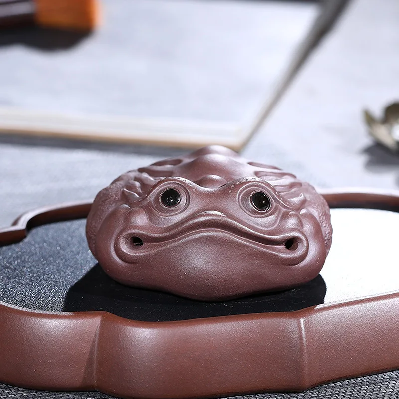 Clay Tea Ornaments Wholesale Game Gold Golden Toad Yixing Clay Tea Set Small Ornaments Manufacturers Gift Customization a Genera