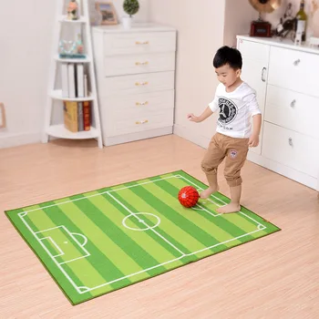 

Football field children's carpet mats living room bedroom machine washable non-slip mats green mats