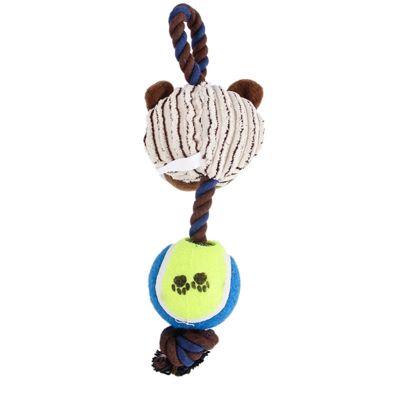 Домашние собаки забавные плюшевые игрушки-Жвачки щенок нетоксичные молярные игрушки прекрасный животный Теннисный дизайн