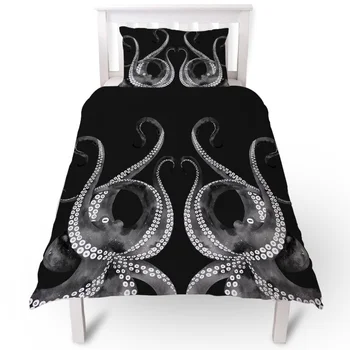 

Black And Grey Octopus Duvet Cover Pillow Case Quilt Cover Set Bedclothes Single Bedding Sets For Bed