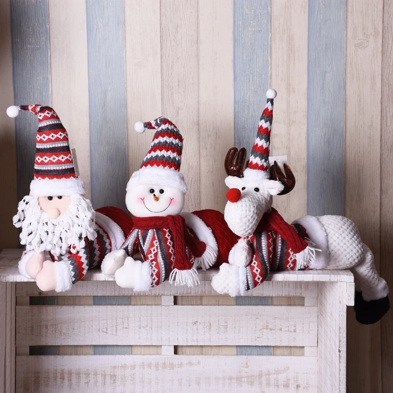 Рождественские куклы большого размера, Санта-Клаус, снеговик, лося, игрушки, рождественские фигурки, рождественский подарок для детей, Красная рождественская елка, украшение сцены