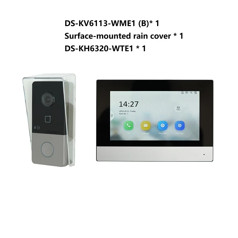 HIK KIS603-P Multi-language 802.3af POE Video intercom KIT,include DS-KV6113-WPE1(B) & DS-KH6320-WTE1 & PoE Switch door phone Door Intercom Systems