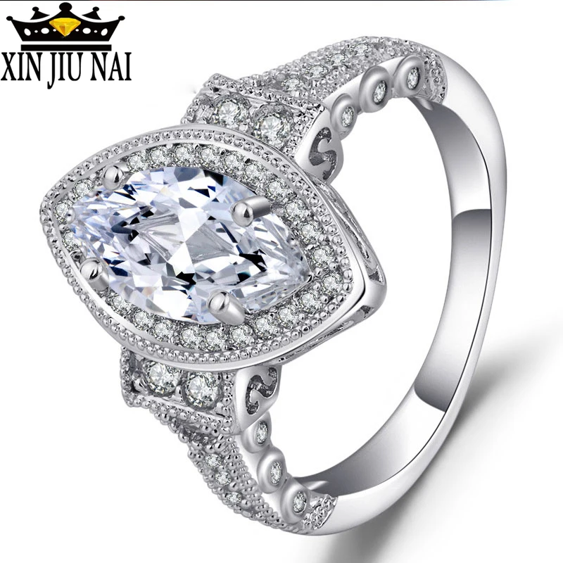 Роскошное Королевское кольцо в виде конского глаза 3 карата эллиптическое форме