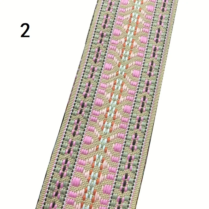 2 pink 8 ярдов/партия шириной 5cm Тканные жаккардовая тесьма отделкой в виде геометрических фигур, светло-розовые, модный дизайн одежды аксессуар-ремешок LS-798 - Цвет: 2 pink
