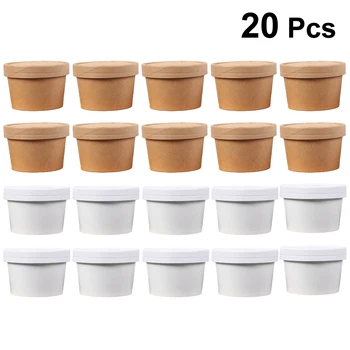 

20pcs Ice Cream Jars Frozen Dessert Containers Freezable Food Containers Ice Cream Bowl With Lid Portable Food Container