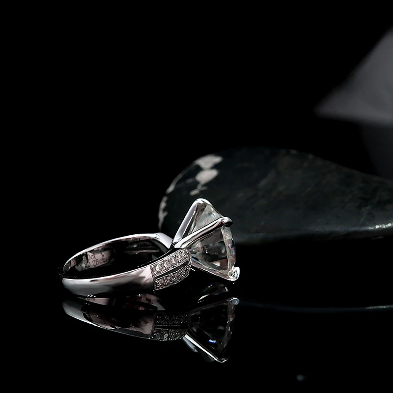 AEAW большой 4.0ct круглой огранки стерлингового серебра 925 Муассанит кольцо Полный размеры оригинальные ослепительные женские ювелирные изделия