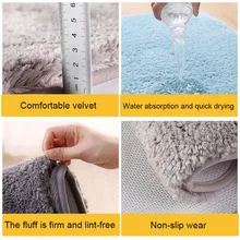 Anti-Slip Bathroom Carpet Machine Washable Soft Absorbent Microfibers Mat XH8Z