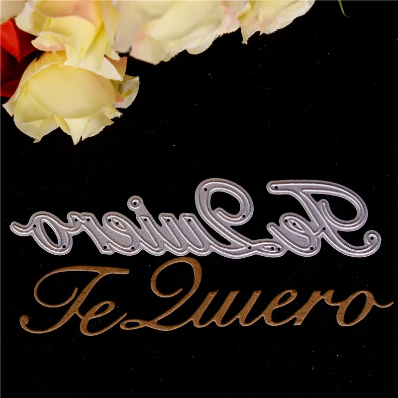 Spanish word Metal Cutting Dies for Diy Scrapbooking Die Cut New 2018 Cuts Paper Card Making Craft Happy Valentine's Day | Дом и сад