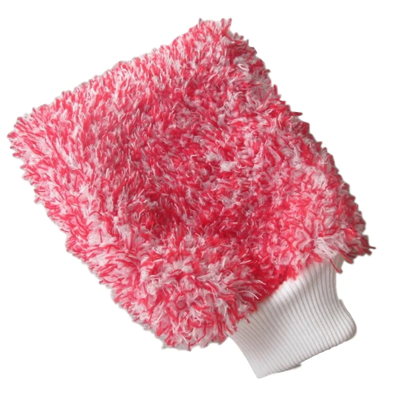 red High Density Microfiber Car Wash Cleaner Mitt Maximum Absorbancy Glove Premium Car Cleaning Glove Car Care Detailing - Цвет: red