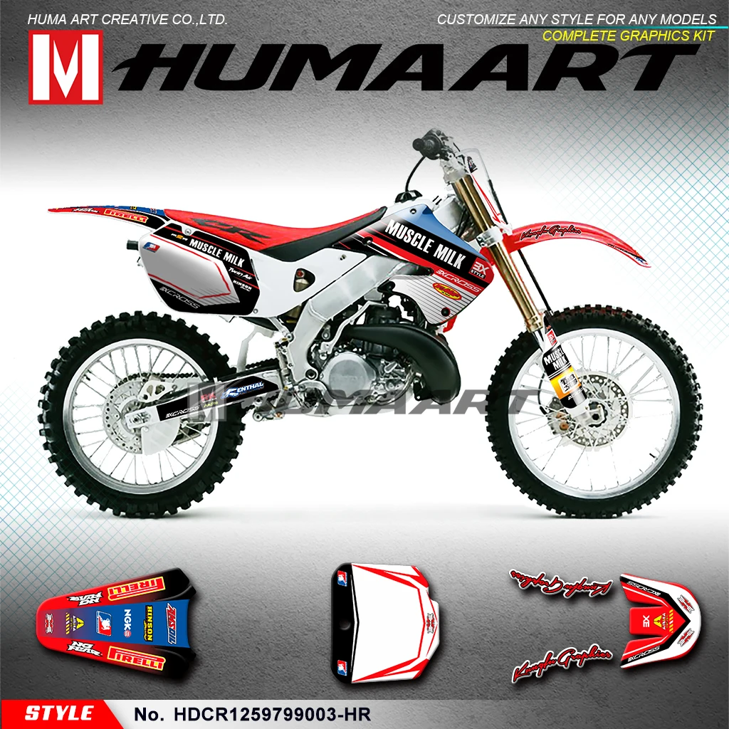 HUMAART Custom Sticker Vinyl Graphics Dirtbike Decal Kit for CR125 CR250 CR  125 250 1997 1998 1999|Decals \u0026 Stickers| - AliExpress