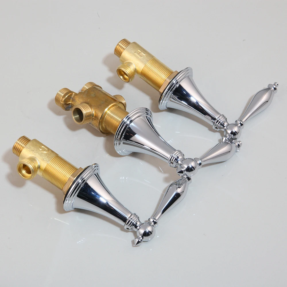 YANKSMART хром полированный 3/5 шт. кран спрей кран 2 ручки широко распространенная Ванная раковина кран для ванной смеситель холодной и горячей воды кран