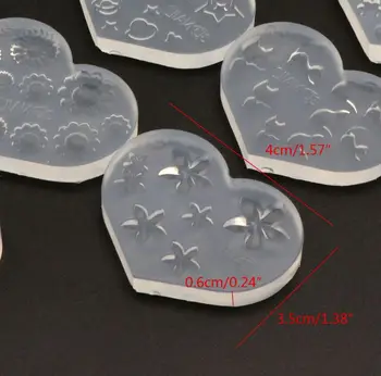 

10Pcs Mini Nail Art Silicone Mold Cat Bear Flower Letter Resin Mold Jewelry Tool