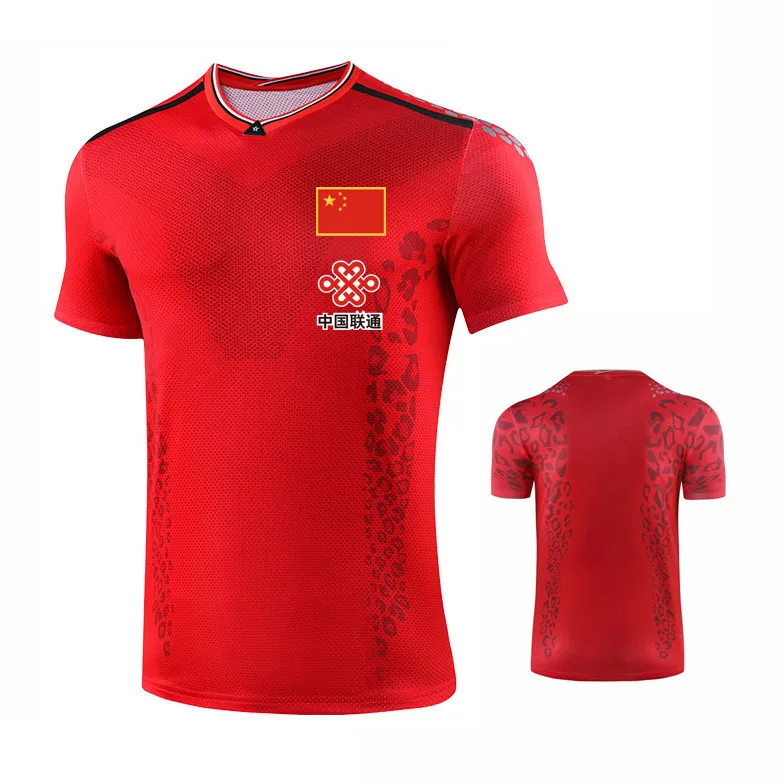 CHINA Flag Badminton shirts For Men Women Girl Tennis T-shirts Female Table Tennis Jerseys Kit Male Ping Pong Kits