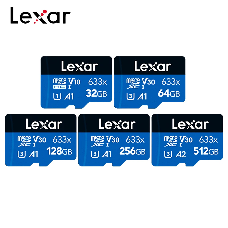 Lexar 633x Micro SD Card Up to 95MB/s Memory 512GB 256GB 128GB 64GB SDXC TF 32GB SDHC Flash for Drone Gopro | Компьютеры и офис