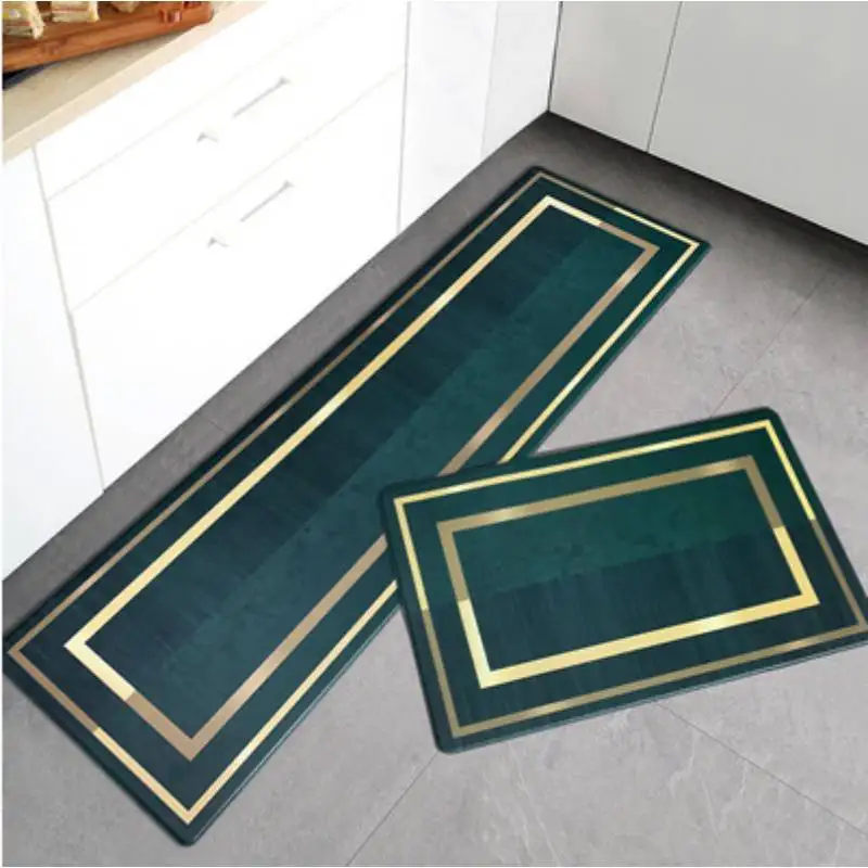 

Kitchen Floor Pad PVC Can Be Scrubbed Mat Light Luxury Wind Rug Anti-slip Anti-oil Waterproof Home Floor Pad Bedroom Anti-fall