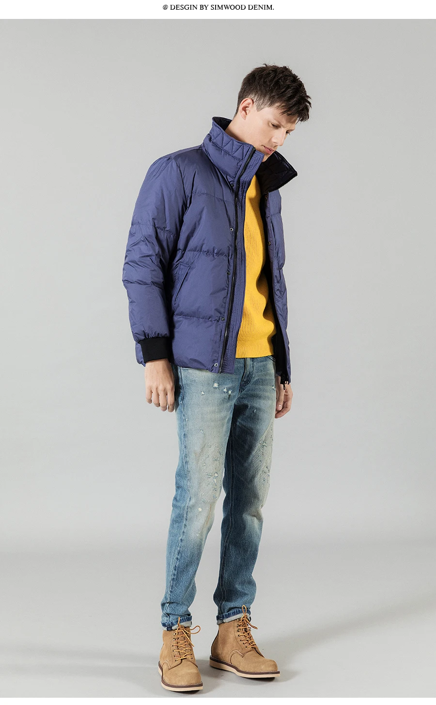 SIMWOOD 2018 новые зимние пуховики для мужчин модные шорты водолазка куртка плюс размеры парка высокое качество брендовая одежда 180297