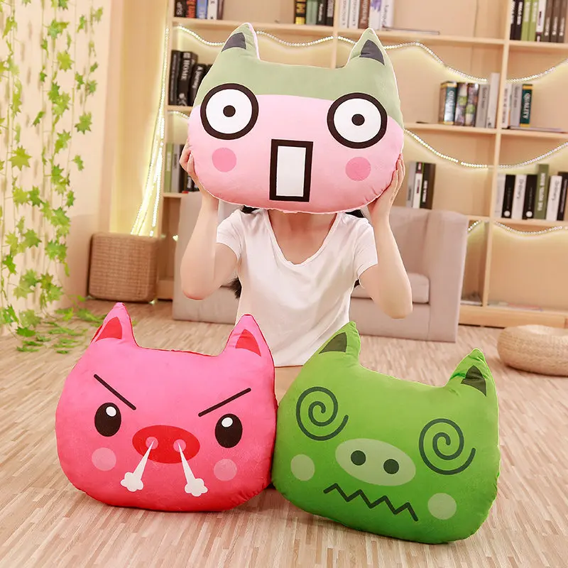 Cute Expression Pig Pillow Airable Blanket Hand Warmers Three-in-One Plush Toys Office Nap Lying Pillow