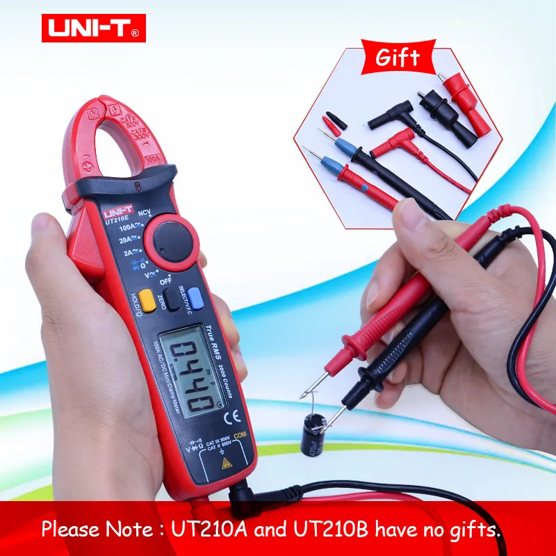 Mini Digital Clamp Meters AC/DC Current Voltage UNI-T UT210 series True RMS Auto Range VFC Capacitance Non Contact Multimeter