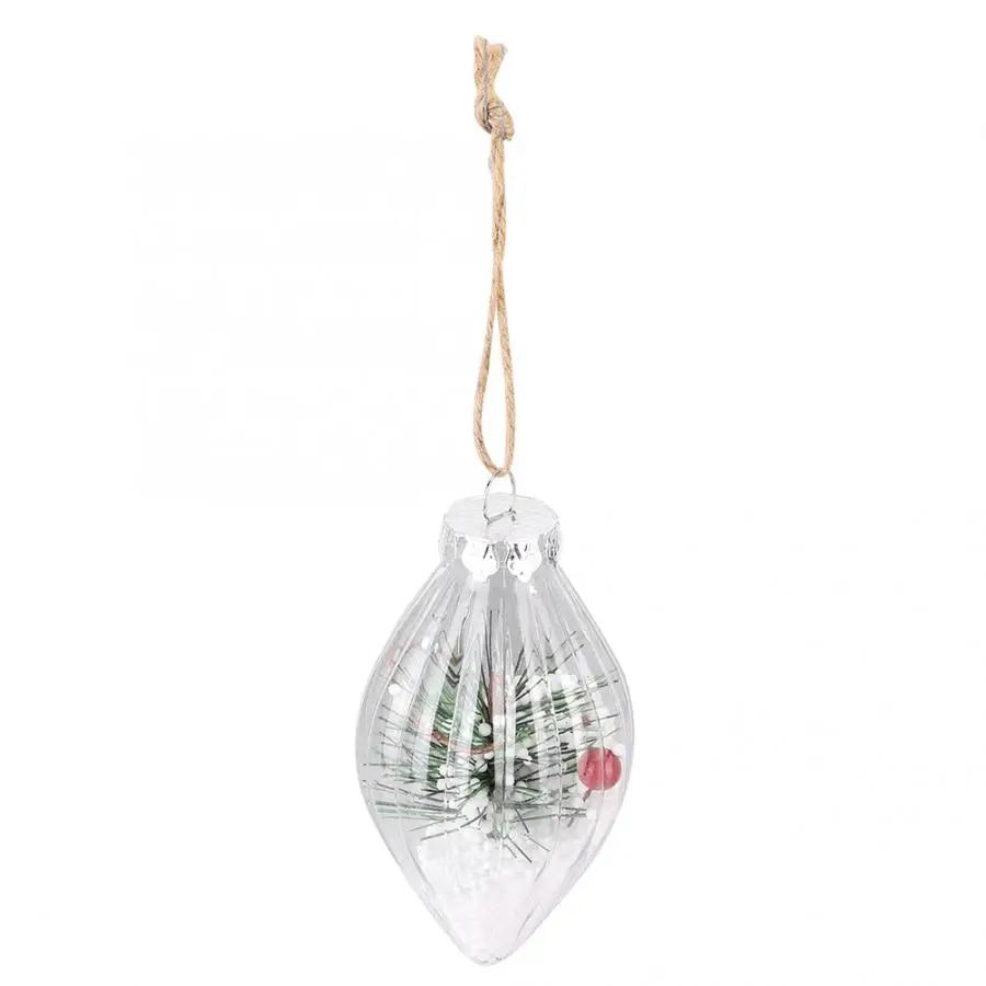 DIY остроконечные вертикальные полосы елка на Рождество Bauble прозрачные открытые Пластиковые висячие украшения - Цвет: B