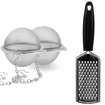 

2PCS Practical Tea Ball & 1x Stainless Steel Cooking Tools Potato Vegetable Slicer Fruits Shredder Cheese Grater