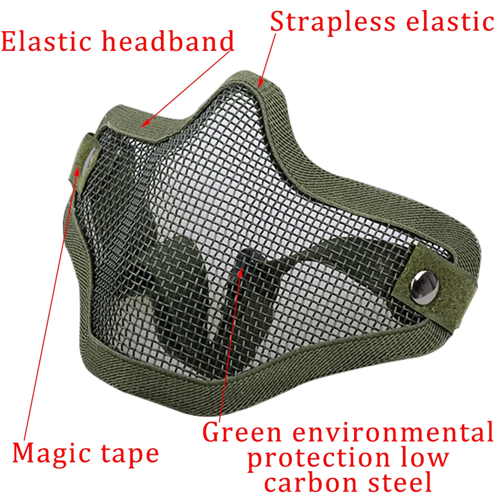 Softball Face Mask Military Tactical Paintball Mask Airsoft Metal Steel Mesh Mask Mouth Protective
