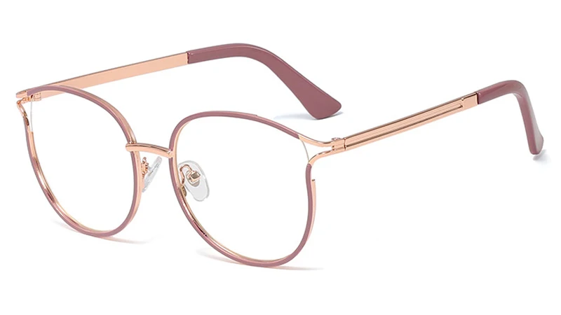purple gold frame Kachawoo круглые очки, оправа для женщин, золотые металлические очки, прозрачные модные женские очки, подарок на день рождения, товары, горячая распродажа - Цвет оправы: purple gold frame