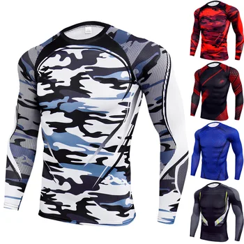 

MMA Compression T-shirts Men Mma Rashguard Muay Thai Kickboxing T Shirts Mma Boxing Jerseys Long Sleeve Workout Sports Tracksuit