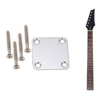 

1 Set Electric Guitar Neck Plate with Screws & 1x 24 Frets New Replacement Maple Neck Rosewood Fretboard Fingerboard