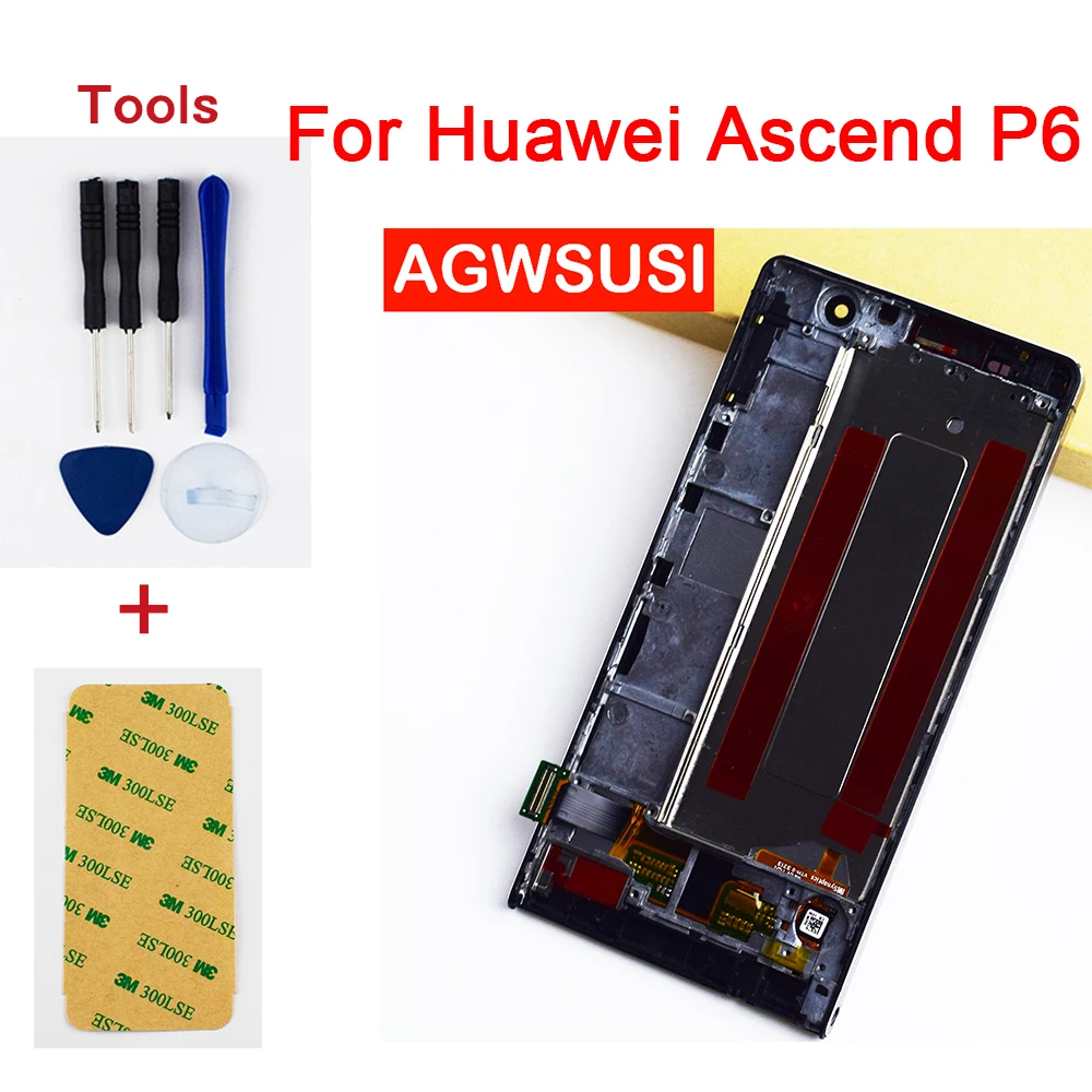 Оригинальный Для huawei Ascend P6 P6S U06 C00 T00 S ЖК дисплей с сенсорным экраном дигитайзер