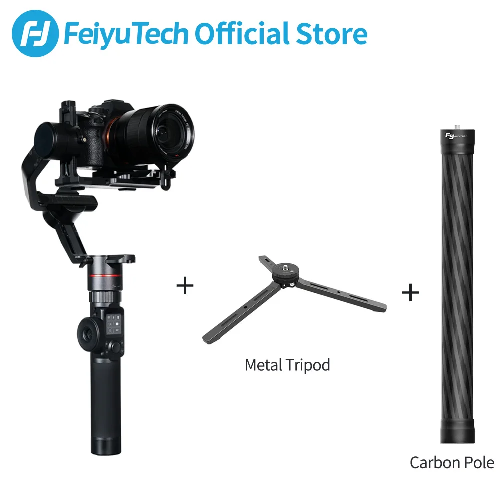 AK2000 with Pole FeiyuTech AK2000 3-осевой Камера карданный стабилизатор DSLR штатив-Трипод с фокусировочное кольцо для sony Canon 5D Panasonic GH5 Nikon 5D 2,8 кг - Цвет: AK2000 with Pole