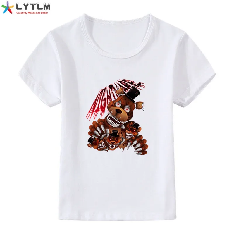 LYTLM одежда с принтом «пять ночей с Фредди» FNAF футболка с рисунком из аниме FNAF футболки с длинными рукавами с изображением Фредди в стиле панк, забавные детские футболки для девочек
