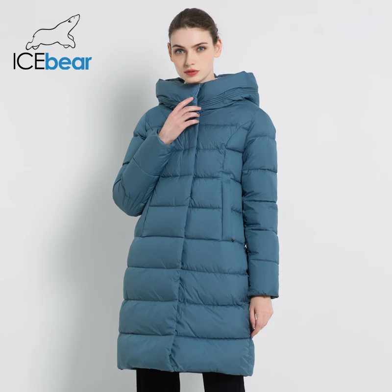 ICEbear Новинка зимнее женское пальто; плотное теплое Женское пальто Длинная женская куртка с капюшоном Женская куртка высокого качества GWD18259I