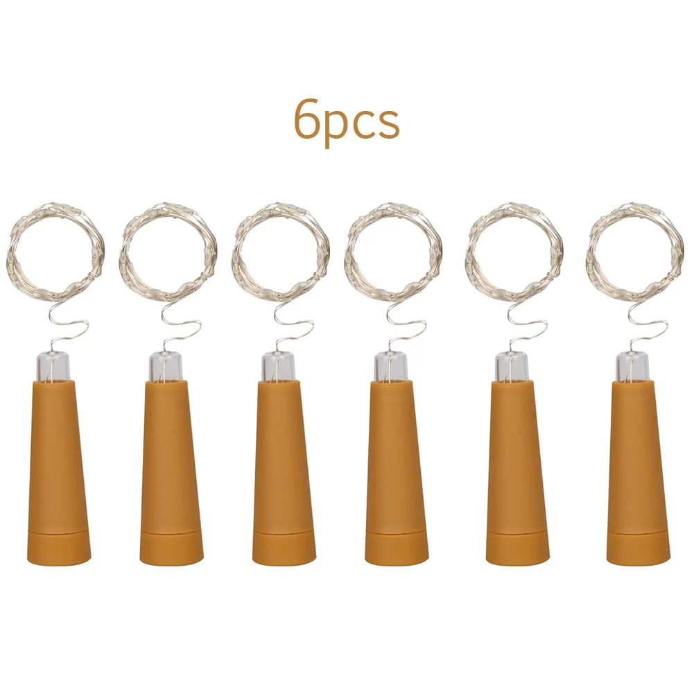 6PCS 2M 20 Cork Light AAA Battery LED Cork Light String Wine Bottle Decoration Copper String Warm DIY christmas decorations