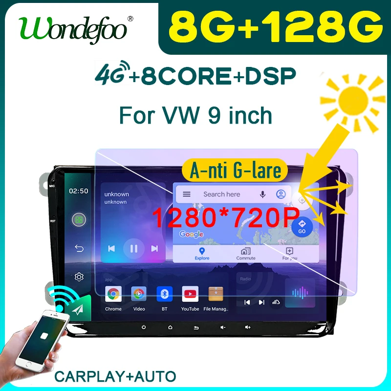 Car radio stereo 2 din android 10 screen For Volkswagen VW Passat Polo Jetta Golf Magotan Tiguan SKODA Octavia Yeti SEAT Altea | Автомобили