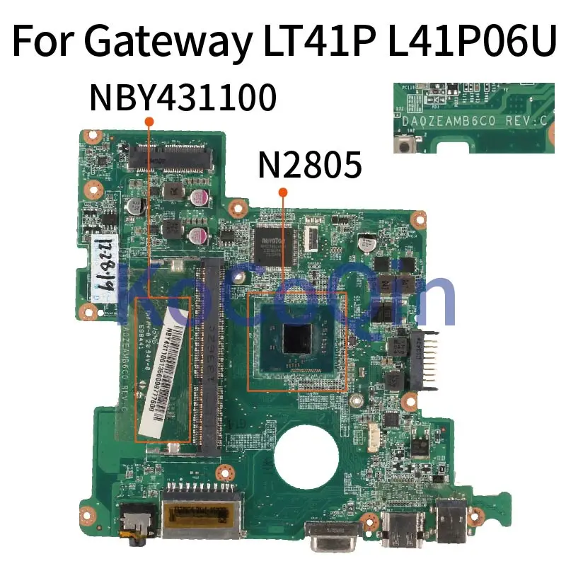 For Gateway LT41P L41P06U NBY4311001 DA0ZEAMB6C0 SR1LY Celeron N2805 DDR3 Laptop motherboard Mainboard tested | Компьютеры и офис