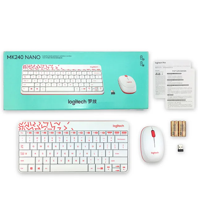 Беспроводная клавиатура и мышь logitech MK240 с Nano USB Приемником для настольного компьютера для домашнего офиса