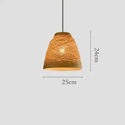 Creative Idyllic Rattan Weaving Hemp Rope Pendant Lamp Coffee Shop Farm Bar Restaurant American Country Hanging Light Fixtures - Цвет корпуса: A Small