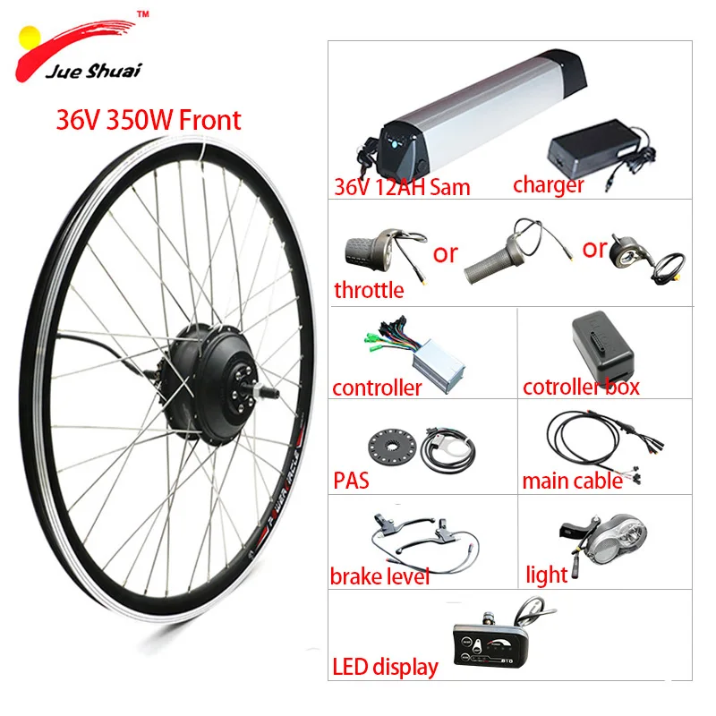 SAM36V12AH 350W LED Электровелосипед Наборы 36 В электро велосипед кит 250Вт- 500Вт 26" 28" мотор колесо с чайник аккумулятор LED или ЖК-дисплей контроллера скутер Часть мотор колесо комплект china electric bicycle - Цвет: SAM36V12AH 350W LED