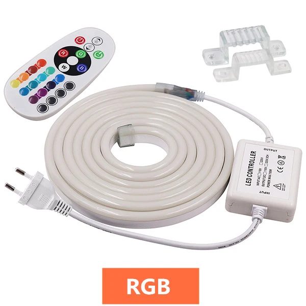 220V RGB неоновые полосы ленты гибкий светодиодный неоновая вывеска для организаций и магазинов Ночной светильник лампа 2835 5050 120 светодиодный s/m Светодиодные ленты красного, зеленого и синего цвета