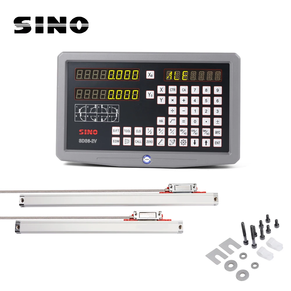 SINO/KA300/KA500/Linear Scales Encoder 2-Axis Digital Readout Resolution 0.005mm Length 0-1020mm Lathe Drilling and Machine | Инструменты