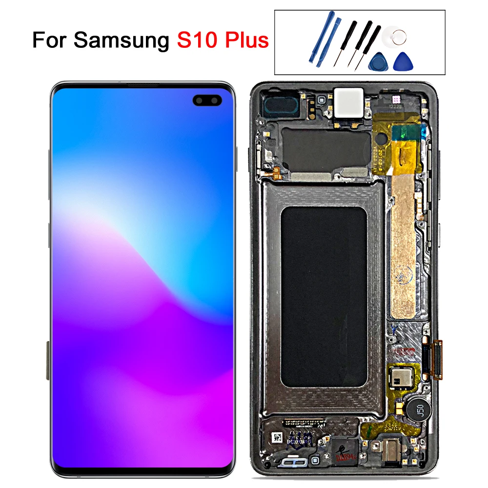 

AMOLED for SAMSUNG S10 LCD G9730 SM-G973 Display Touch Screen Digitizer For SAMSUNG Galaxy S10 Plus LCD G975 G9750 replacement