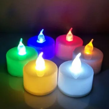 

Small Battery LED Tea Lights Candles Flameless Flickering Electric Tealight Home