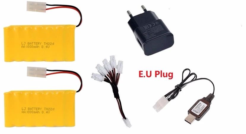 Модель M) Ni-CD 8,4 v 1000mah батарея+ 8,4 v зарядное устройство для радиоуправляемого игрушечного автомобиля Танк Поезд Робот Лодка пистолет AA 8,4 v перезаряжаемый аккумулятор - Цвет: Арбузно-красный