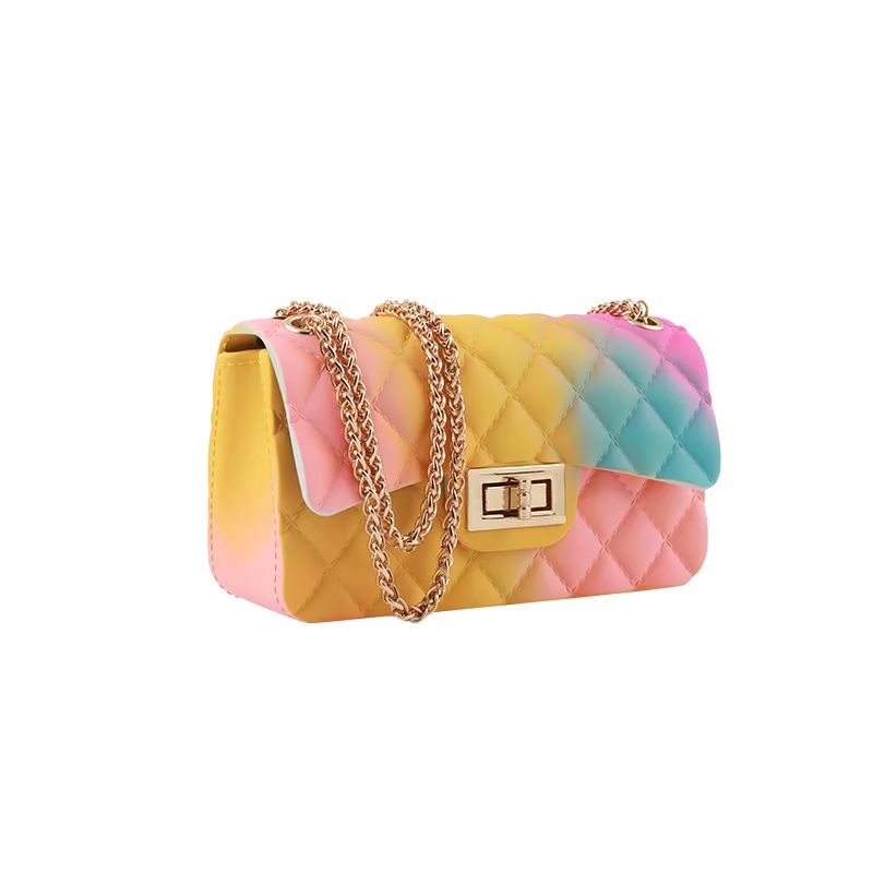 Summer Bag 2020 Women For Beach Transparent Jelly Purse Gradient Color PVC Transparent Handbag Famous Brand Design
