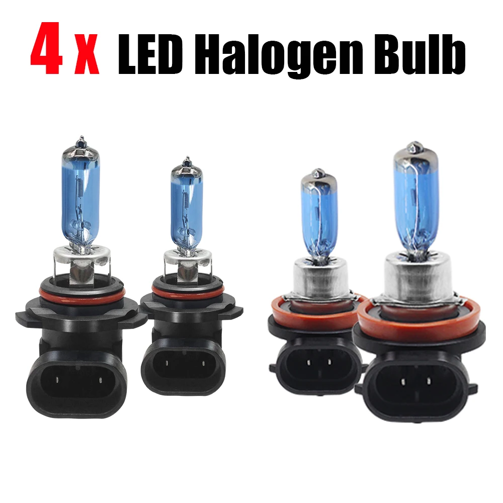 Halogen Headlight Buildreamen2 4 шт. автомобиль фара дальнего света+ ближнего и дальнего света 9005 H11 светодиодный галогенная лампа фары 12V для Scion IQ 2012 2013 - Цвет: Halogen Headlight