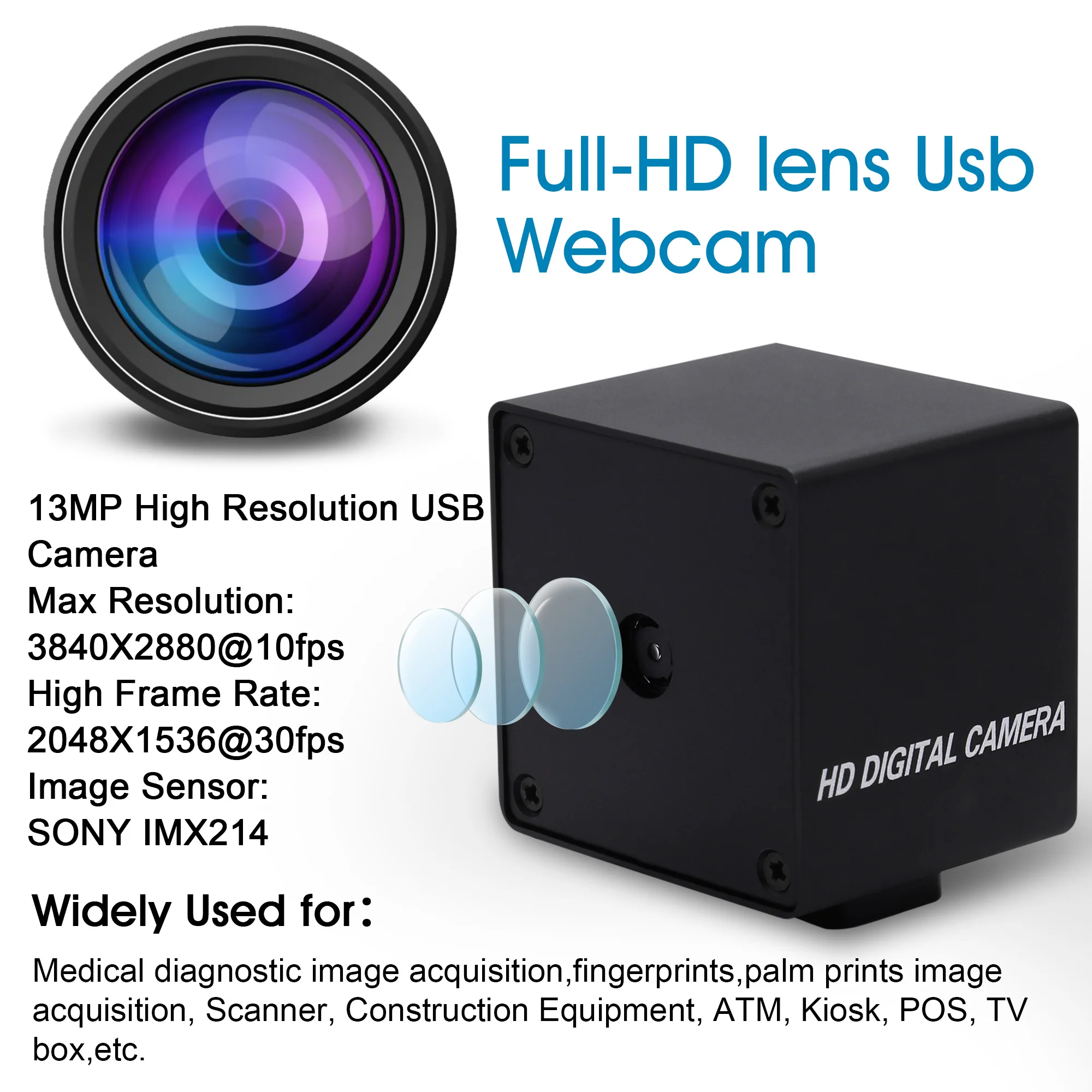 13MP MJPEG 10fps 3840x2880 Sony IMX214 USB камера с автофокусом 42*42*36 мм мини Чехол|Камеры