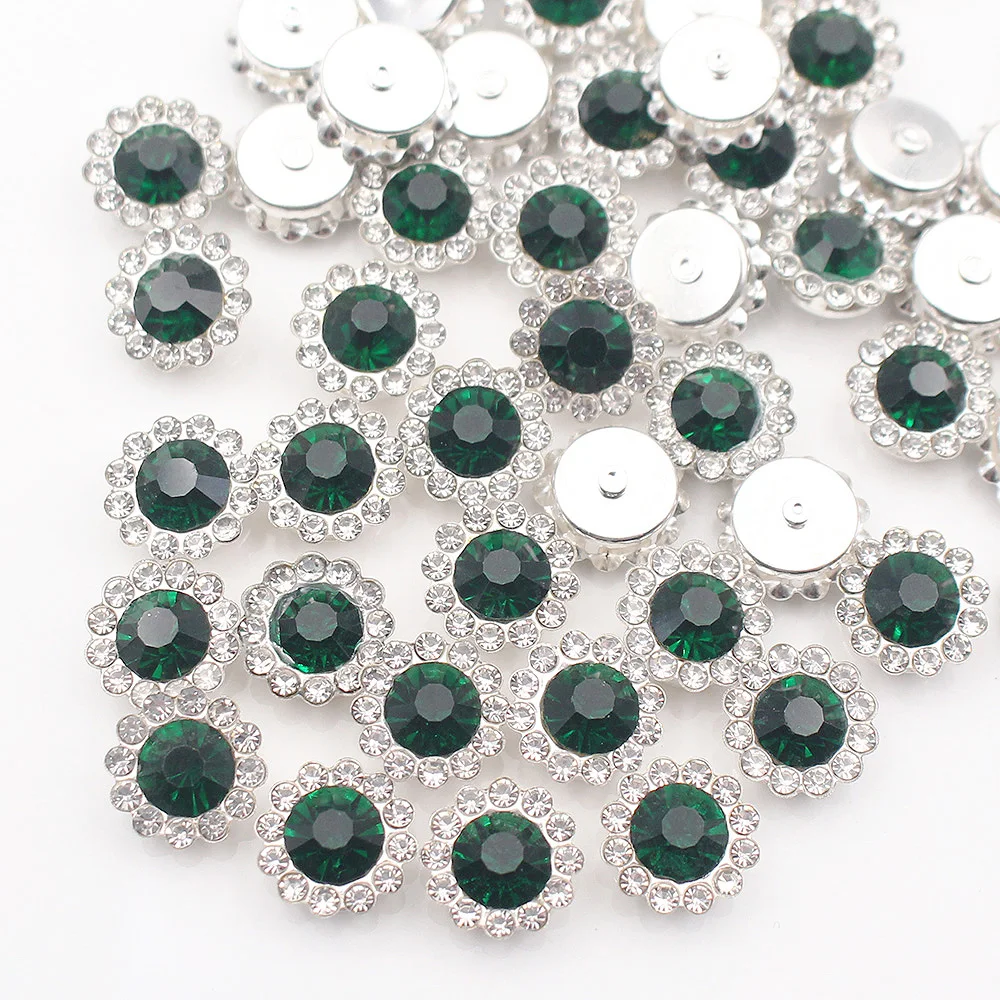 Gold Flower Claw Rhinestones - Glittering Crystal Trim Stones for Garment Crafting and Embellishment