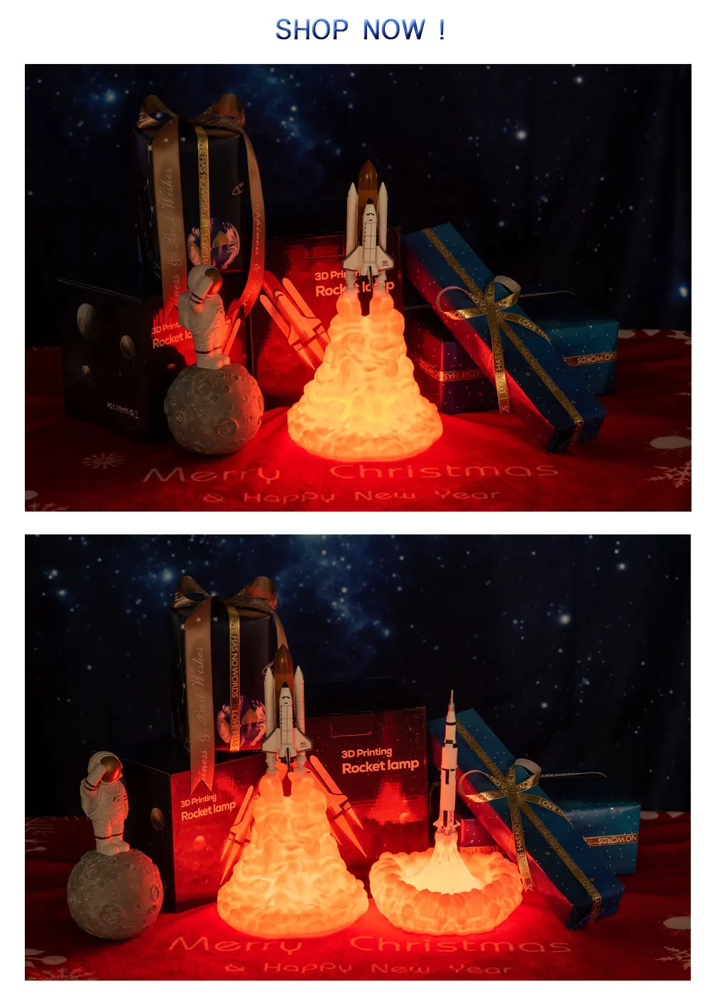 Новинка, 3D принт, Космический Шаттл, ночная лампа, луна, астронавты, ракетная лампа для любителей космоса, украшение комнаты, освещение, Прямая поставка