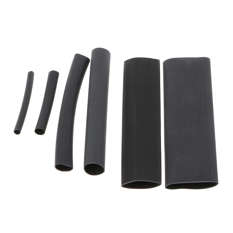 

142PCS 3:1 Black Polyolefin Heat Shrink Tubing Tube Kit 6 Sizes 3.2-19.1mm Y1QB